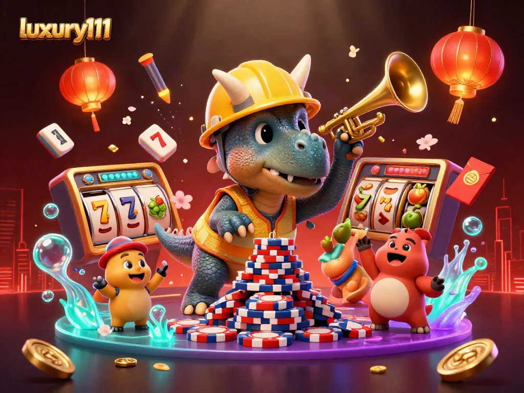 Engage in thrilling fun at luxury111 with vibrant slot reels and festive characters