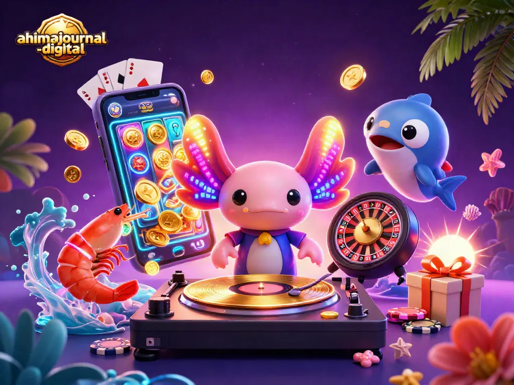 Spin and thrill with ahimajournal-digital's vibrant casino-themed art showcasing dynamic gaming elements.
