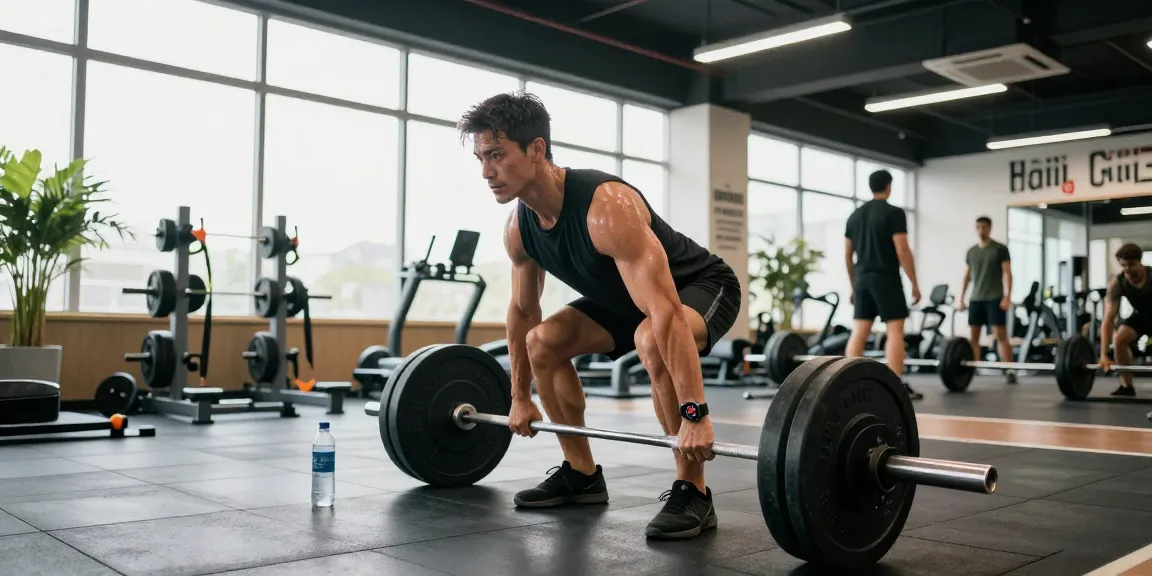 Prime Pharma Steroids: Atletiek in moderne sportschool met deadlifts en enthousiaste sfeer.