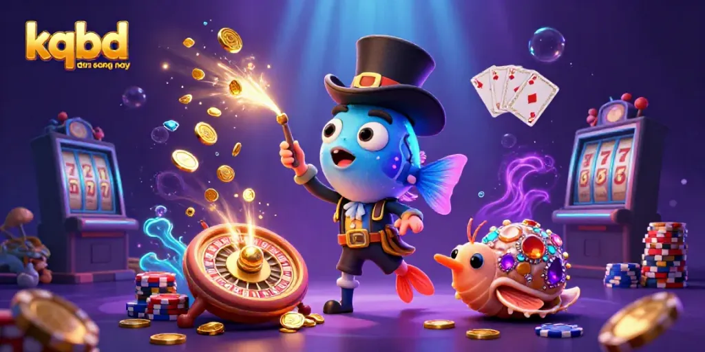Experience thrilling adventures with kqbd dem qua sang nay as glowing anglerfish attracts golden coins.