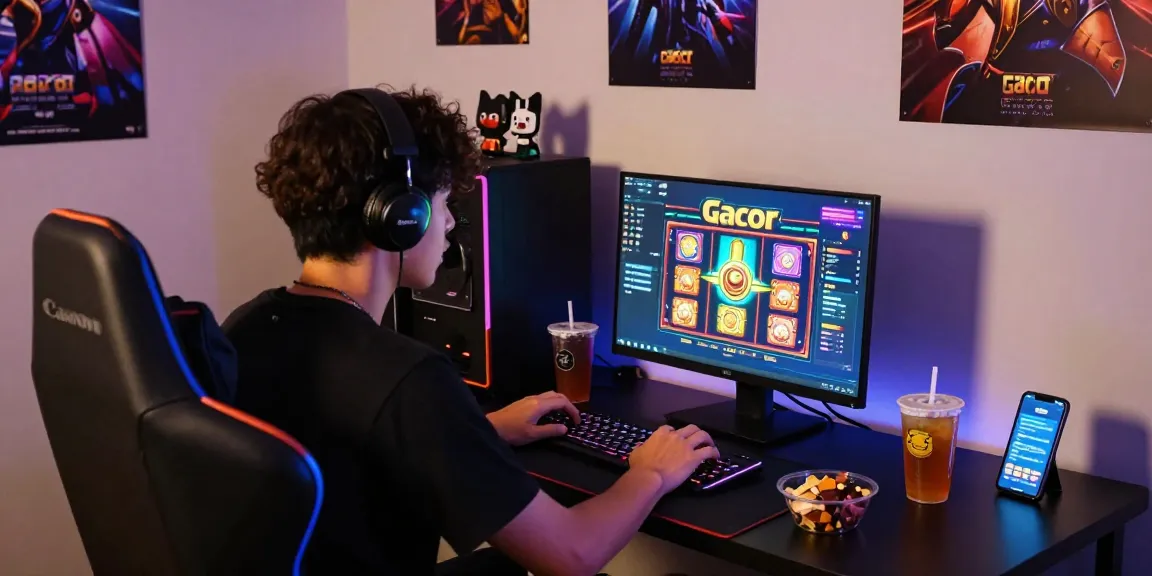 Pengalaman bermain di situs slot gacor dengan gamer fokus dan antusias di ruang permainan modern.