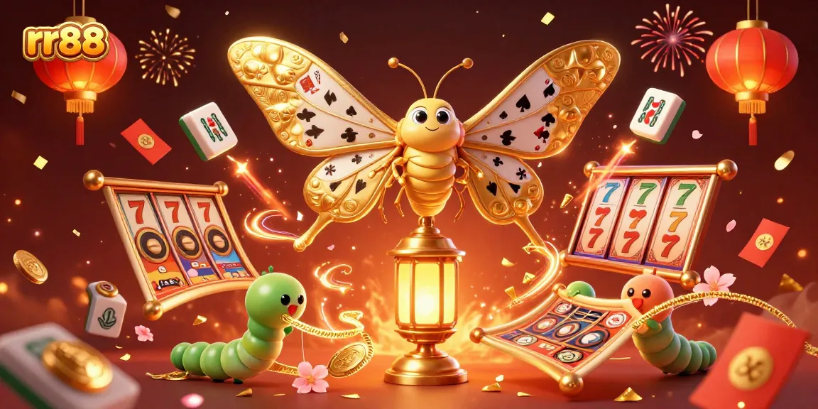 Experience thrilling gaming with rr88's illustrative scene showcasing iconic casino elements and vibrant celebration.