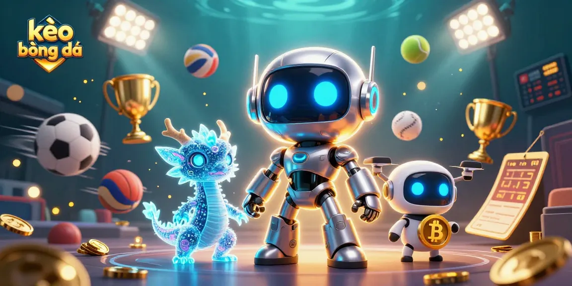 Engaging kèo bóng đá scene with cartoon characters, showcasing dynamic sports betting elements.